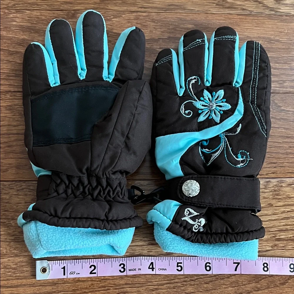 3M Thinsulate Black and Blue Kids Mittens